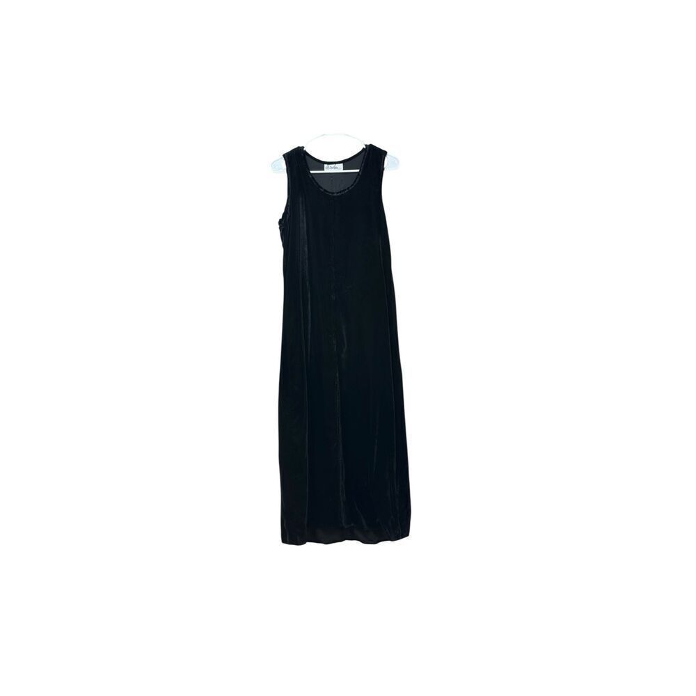 Vintage Marabou Velvet Style #D9002 Sleeveless Maxi Dress Women's Medium